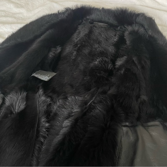 Prada Black 100% Lamb Shearling Sheep Fur Coat in Small US 4 IT 40 Authentic - Picture 6 of 15